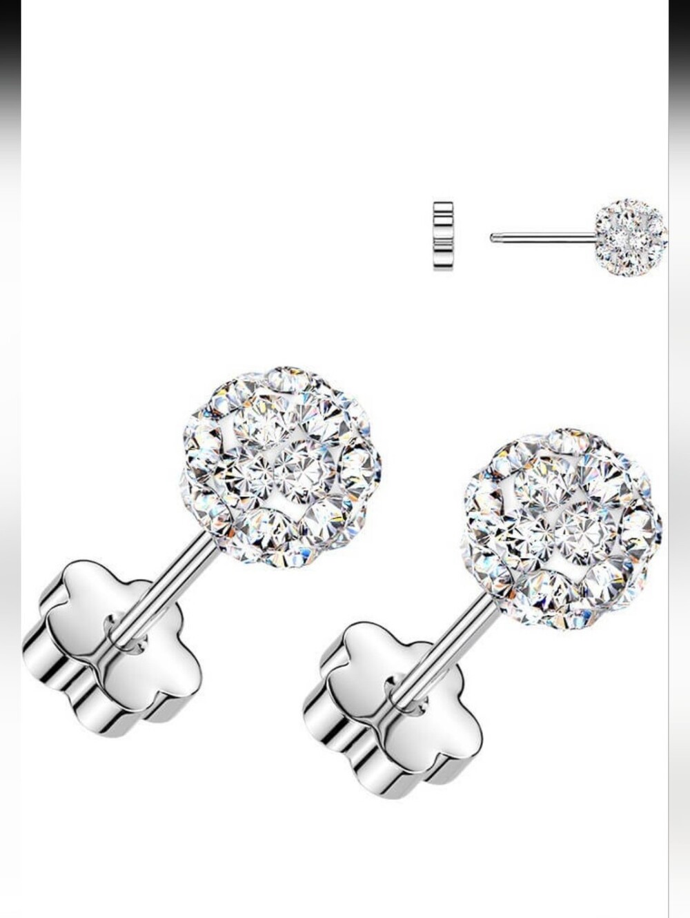 Sparkling White Crystal Stud Earrings